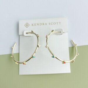 Kendra Scott Haven Heart Multi Color Hoop Earrings in Gold